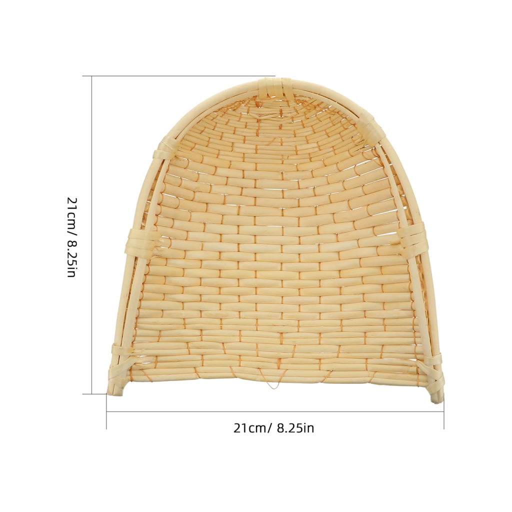 BESTYASH Handmade Woven Basket, Bamboo Winnowing Tray Household Vegetable Holder Decorative Storage Basket for Kitchen Display Easy-Clean Beige for Home Organization and Serving