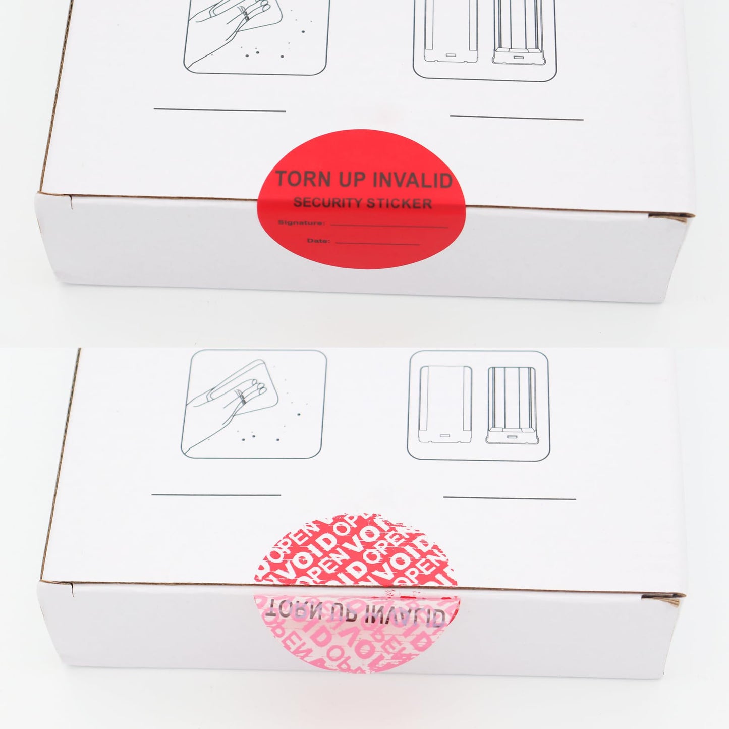 100Pcs Tamper Evident Security Stickers Diameter 2 inch Round Red Complete Transfer Tamper Proof Labels Safety Torn up Invalid Seals Tape (Red)
