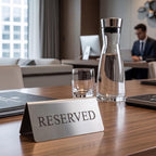 Reserved Table Signs Set of 6 - Heavy Stainless Steel Table Reservation Plates - Durable, Stackable and Waterproof Metal Signs for Restaurants, Hotels, Bars, Cafés, Weddings and Events Design 2