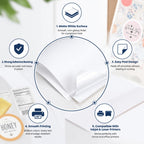 DeBaio Printable Sticker Paper for Inkjet Printer, 100 Sheets 11"x8.5'' Matte Sticker Printer Paper Full Sheet Labels for Laser/Inkjet Printers, Letter Size, Strong Adhesive 11"*8.5"