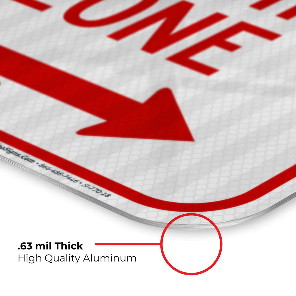 No Parking Sign, Loading Zone Sign, Aluminum 12x18 Reflective