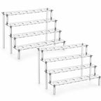 2PCS 4-Tier Acrylic Ice Cream Cone Holder, 24 Holes Cupcake Stand Clear Acrylic Dessert Display Stand, 11.8 x 7.5 in Waffle Cone Rack for Party Wedding Birthday Buffet Dessert Table