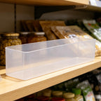 Wakauto 2Pack Slim Clear Plastic Storage Bin Extra Long Narrow Food Storage