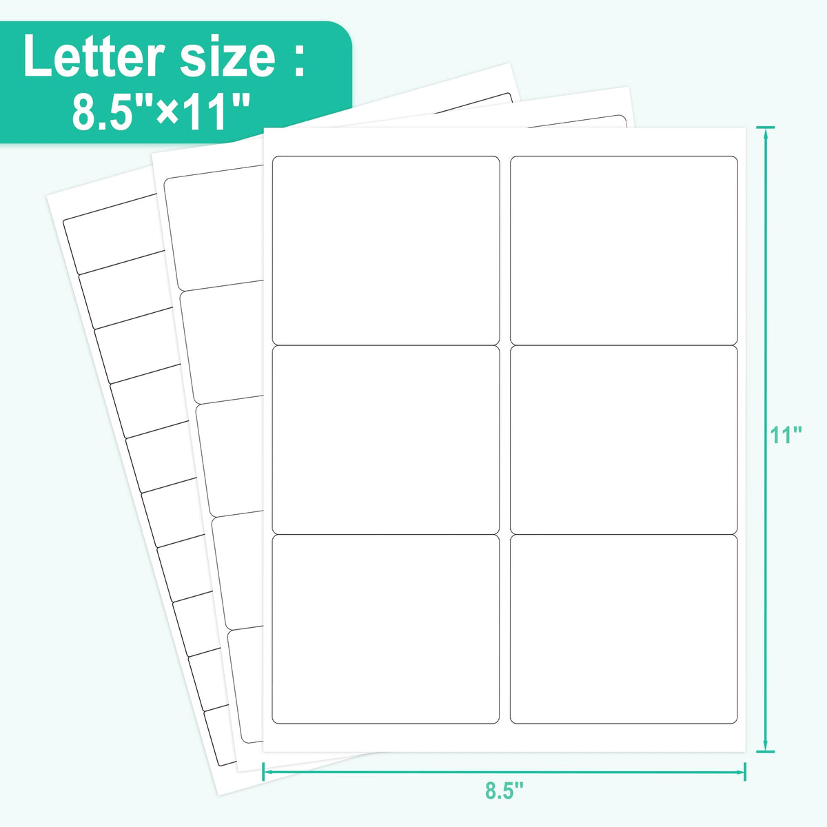 LLIKED 8.5x11 Matte Assorted Printable Bulk Sticker Paper 1380 Labels 90 Assorted