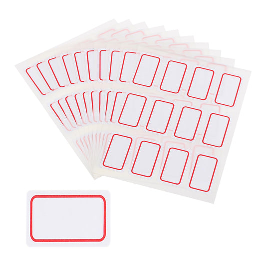 M&G 1200 Pcs Name Tag Stickers, Name Labels Stickers Waterproof Adhesive Labels Blank for Stuff-Daycare Supplies Bottle Clothes Fabric Folder Office Camp, 18x32mm, Red White