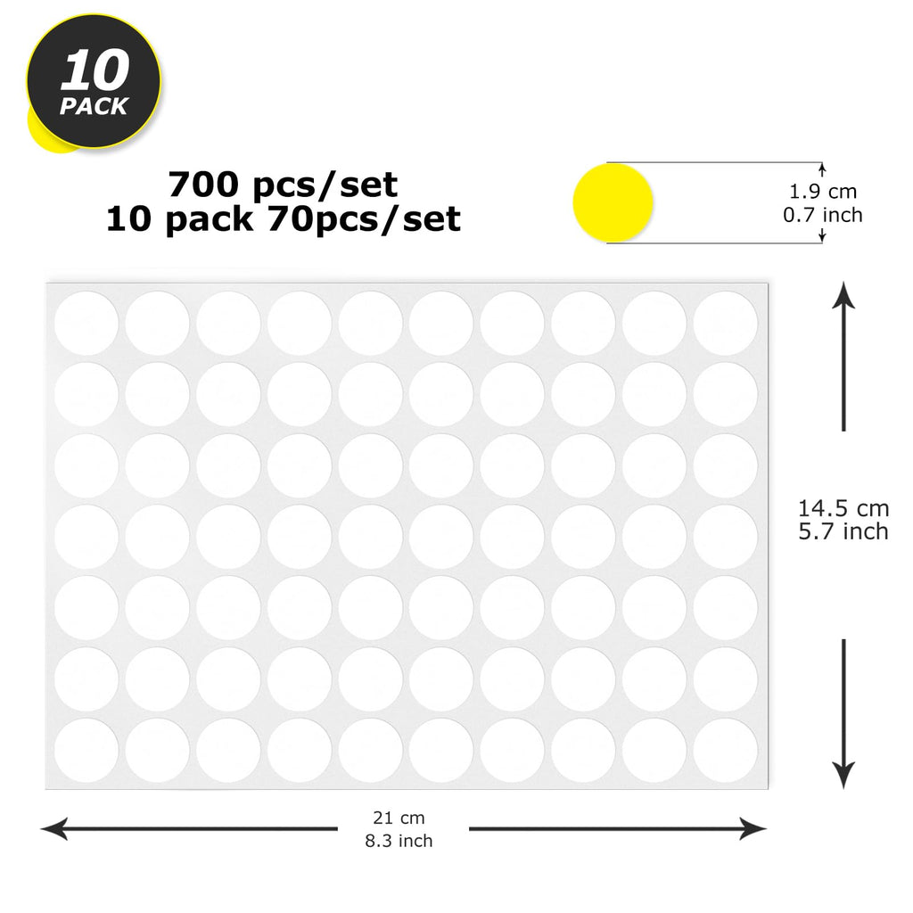 10 Colors Round Labels 1/2 Inch & 3/4 Inch Bundled