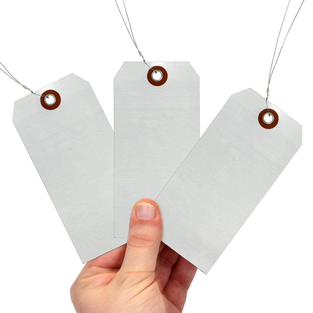 SmartSign Debossable Dead-Soft Aluminum Indentable Blank Write-On Marking Tags | 2.375" x 4.875", Pack of 100 Pre-Wired Tags 2.375" x 4.875" Metal Wires - Pack of 100