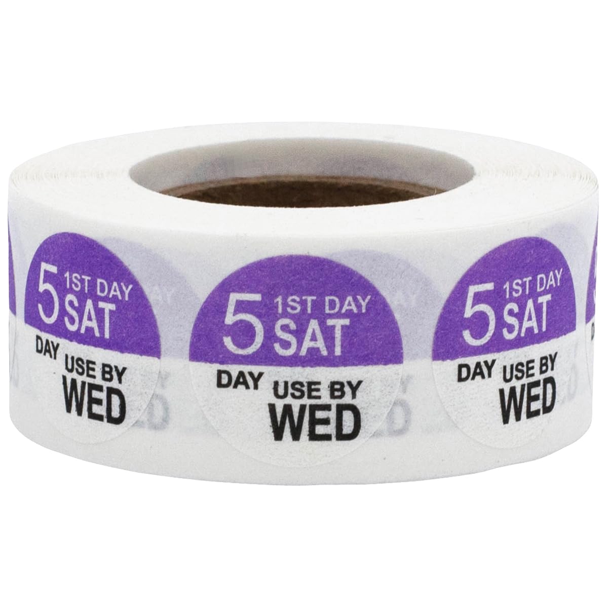 Dissolvable Saturday Through Wednesday 5 Day Food Rotation Labels Use by 3/4 Inch 500 Adhesive Stickers