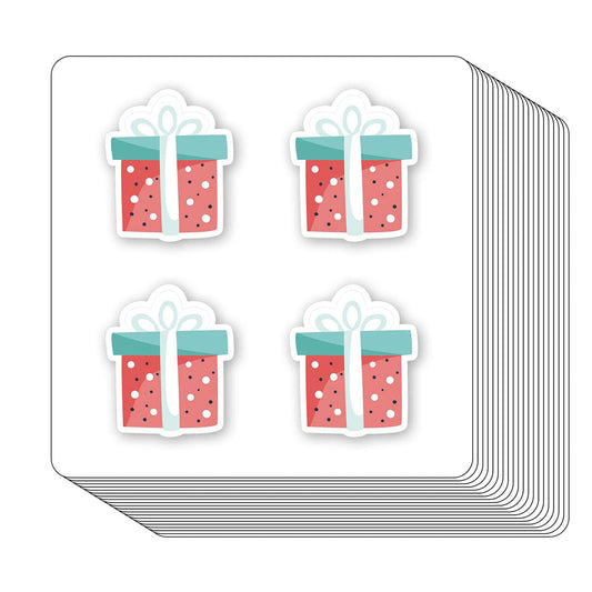Present Stickers 1in Gift for Scrapbooking, Arts, Craft, Kids DIY, Calendars Labels 80-Pack