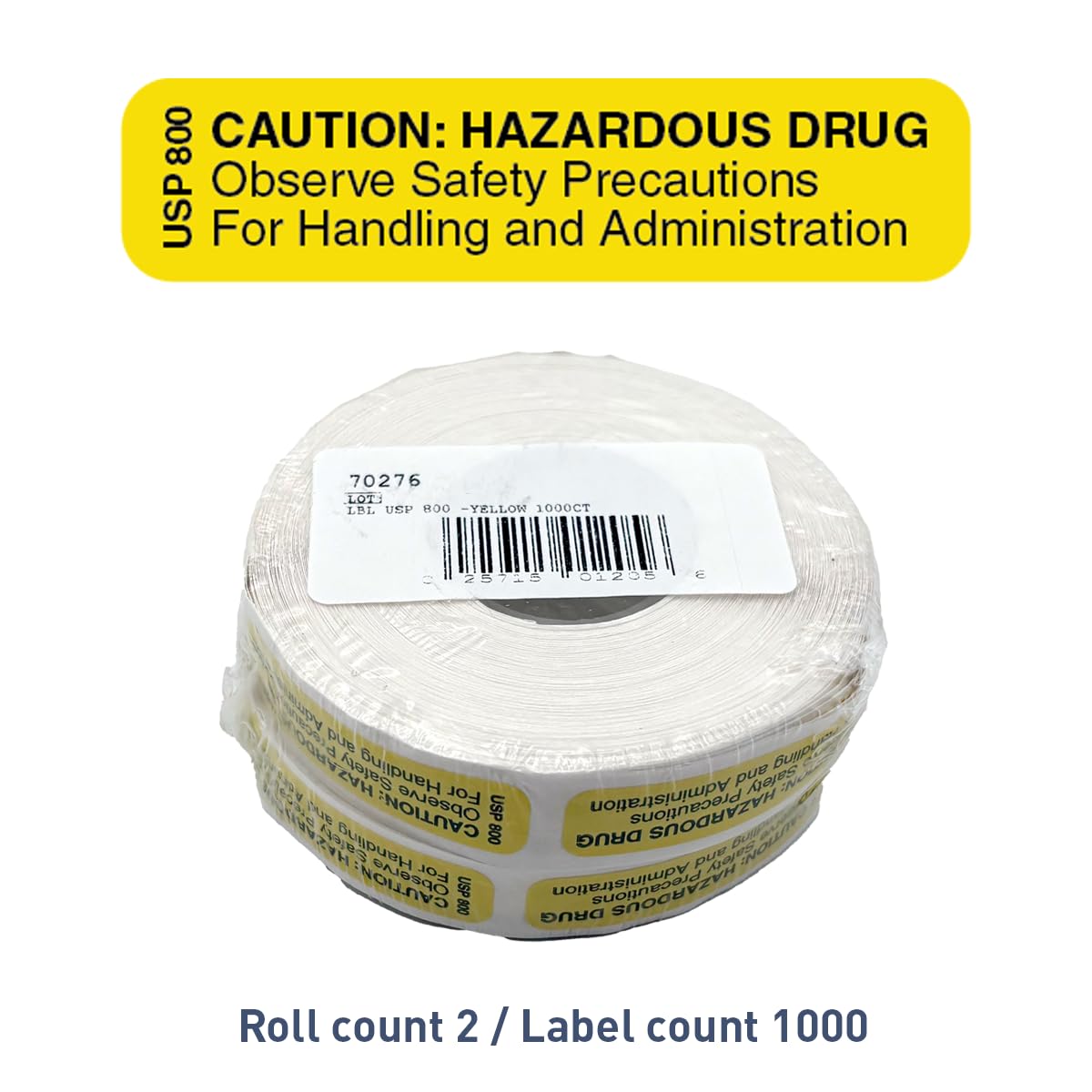Apothecary Products Labels USP 800 Caution Hazardous Drugs Warning Labels Yellow (Caution: Hazardous Drugs)