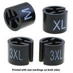 180PCS Round Plastic Hanger Size Marking Button S/M/L/XL/2XL/3XL Black Code Garment Size Marking Tool Suitable for 3-5mm Hanger Rod