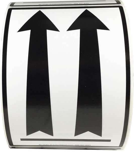 Air Specialty Up Black Arrow Labels 4 x 6 Inch 500 Adhesive Stickers Per Roll