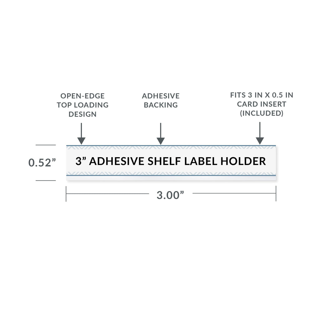 C-Line Self-Adhesive Label Holders, 1/2 x 3, Clear, 50 Pack (87607) 1/2 x 3-Inch