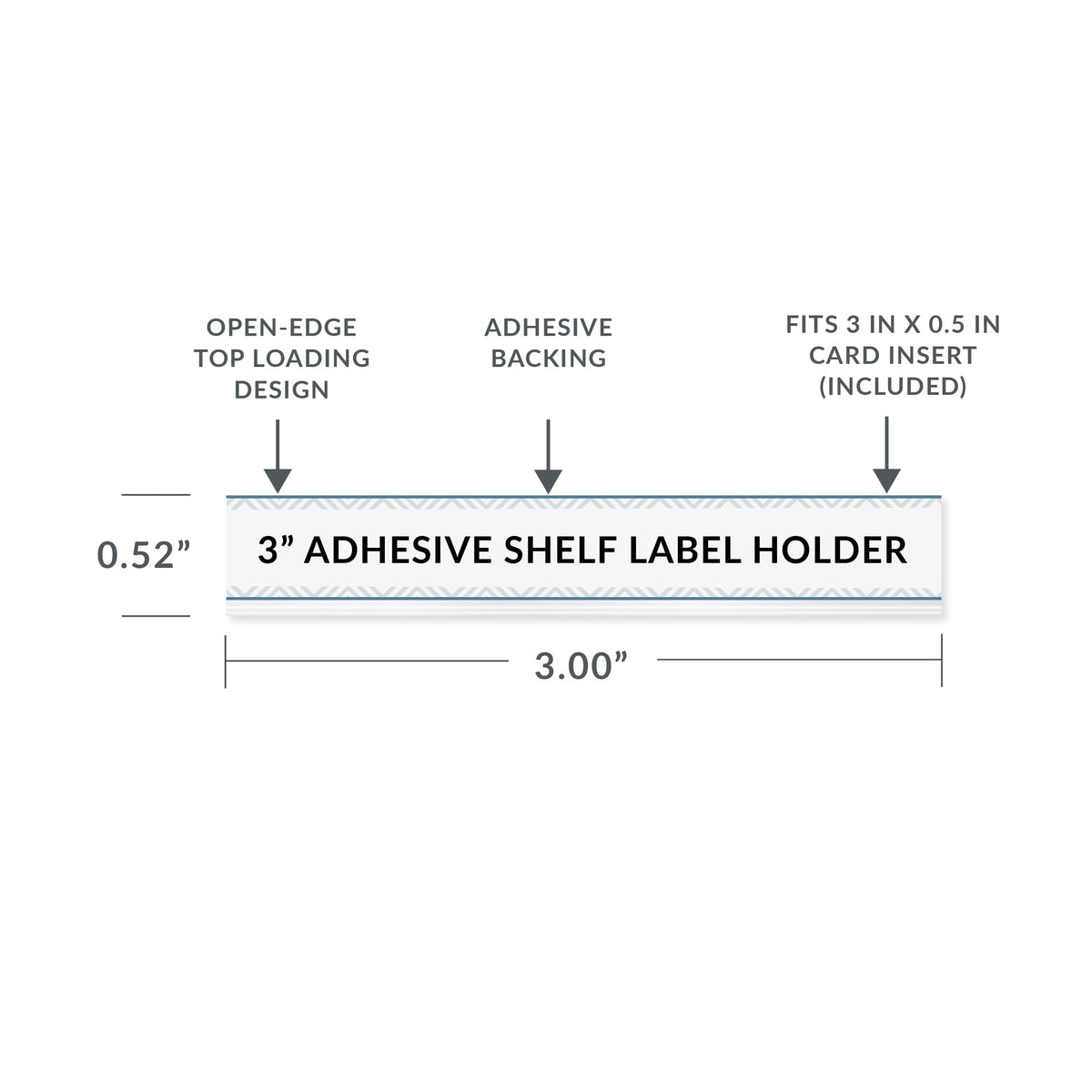 C-Line Self-Adhesive Label Holders, 1/2 x 3, Clear, 50 Pack (87607) 1/2 x 3-Inch
