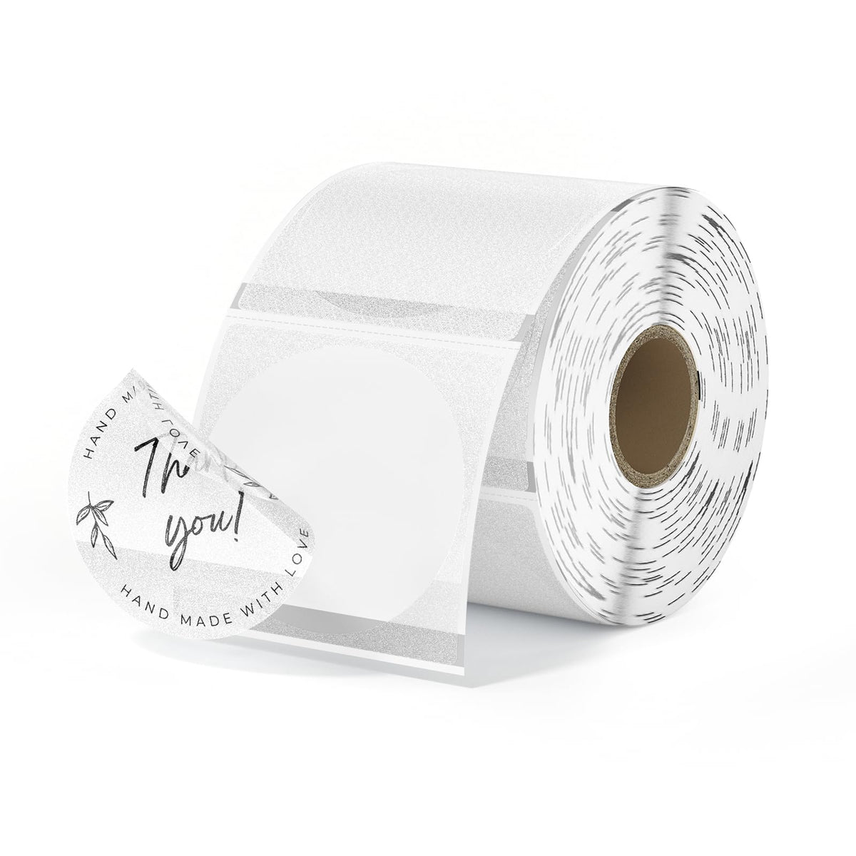 2 Inch Silver Fine Glitter Thermal Labels+2" Circle Holographic Thermal Label Stickers