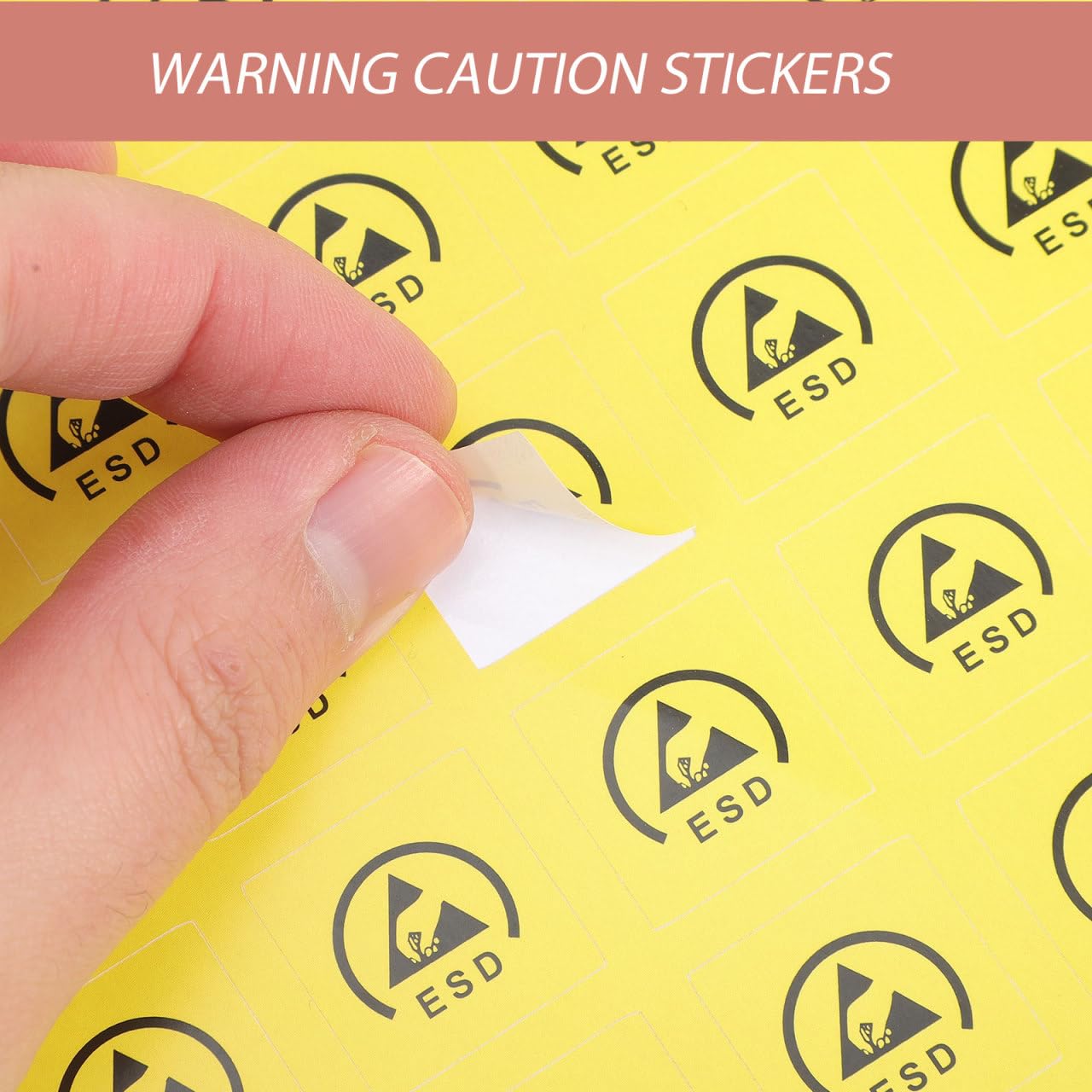 200pcs Electrostatic Warning Stickers Self-Adhesive Caution Decals for Static Sensitive Packages Safety Labels for Industrial Use Eye-catching Design