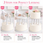 Cabilock 8 Pack Cake Pillars, 4.92 Inch Roman Column Cake Separator