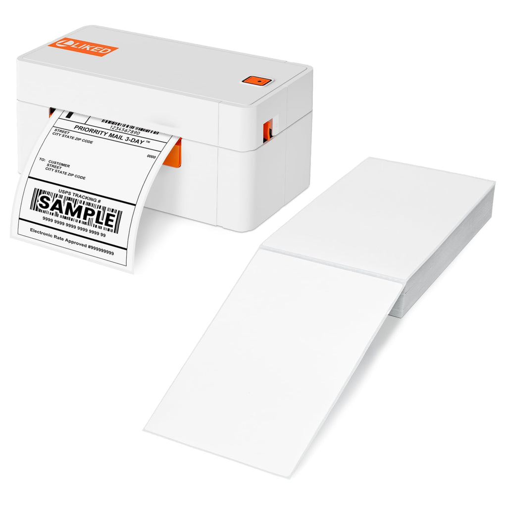 LLIKED 200 4x6 Fanfold Thermal Labels, Direct Thermal Shipping Labels 200 Labels