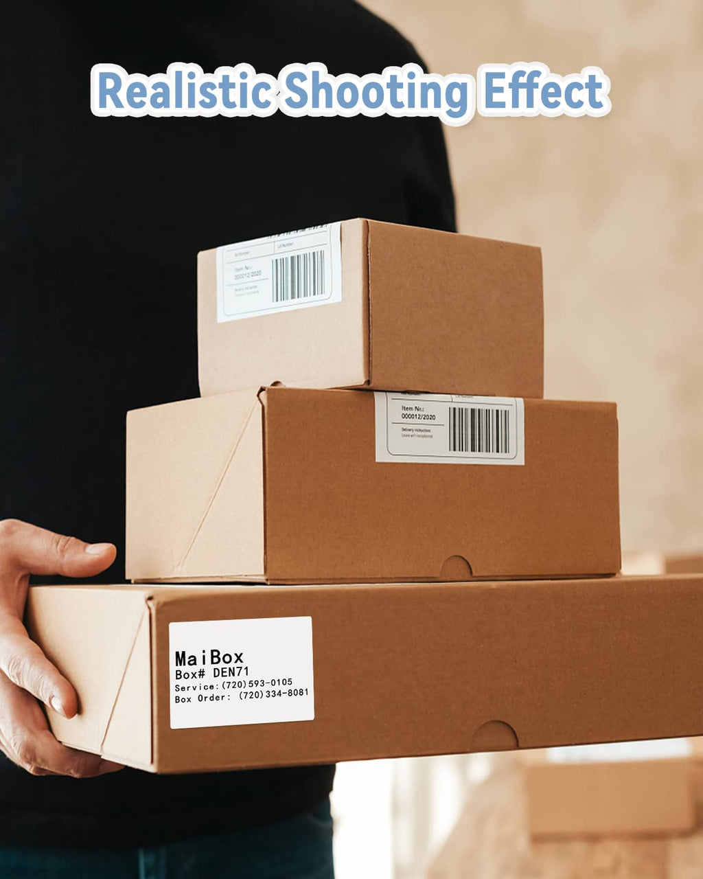 4"x3" Thermal Labels Roll for Small Business Supplies with 2" White Round Label Stickers Roll