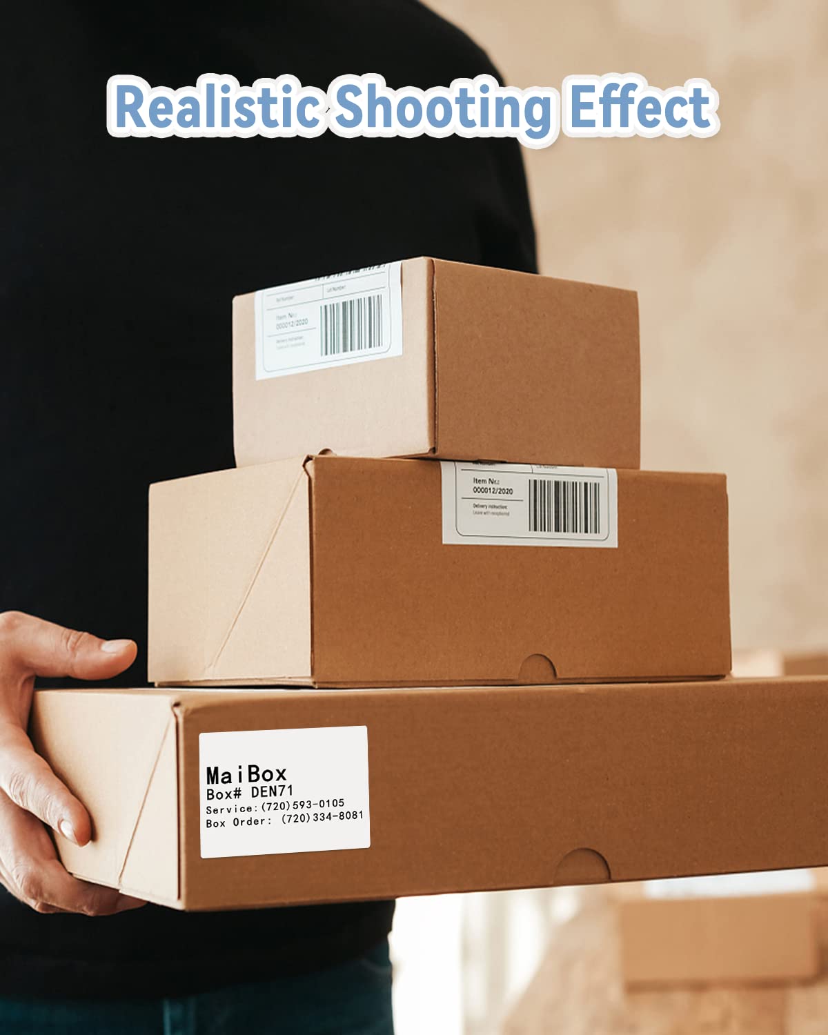 4"x3" Thermal Labels Roll for Small Business Supplies with 2" White Round Label Stickers Roll