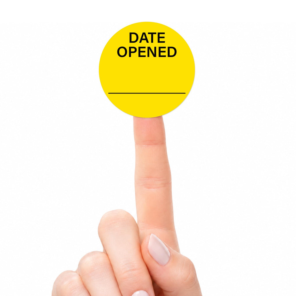 500pcs Date Opened Stickers 1.5" Inch Vinyl Medication Safety Label 500PCS 1.5"Diameter