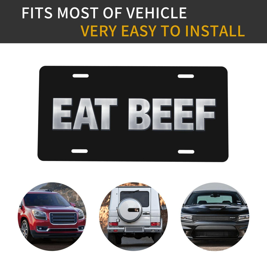 Eat Beef Aluminum License Plate Country Ranch Decor 6x12 Eat Beef