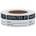 Hybsk White and Black Inspected by Labels for Inventory 1 x 2 Inch Rectangle 500 Adhesive Stickers On A Roll