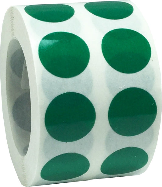 Green 1/2" Inch Transparent Color Coding Labels, 1,000 Total Adhesive Stickers On A Roll, Ideal for Planners, Journals, Mailing Seals and Crafting Ideas Green