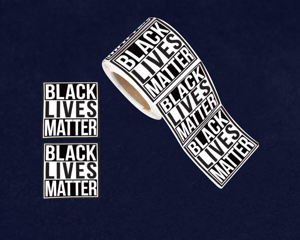250 Black Lives Matter Awareness Stickers - Low Cost BLM Square Shaped Stickers for Awareness, Events, Envelopes & Labels