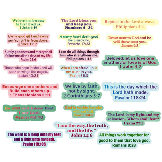 Inspirational Bible Verse Faith Stickers,Jesus Religious Stickers Bulk for Kids Adults,40 pcs
