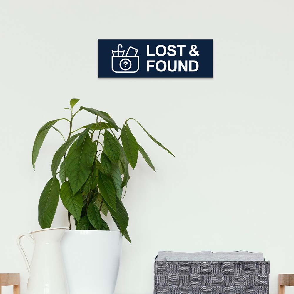 Basic Lost And Found Sign (Black) - Large 2 Pack 3 x 9" - Large (2 Pack) Black