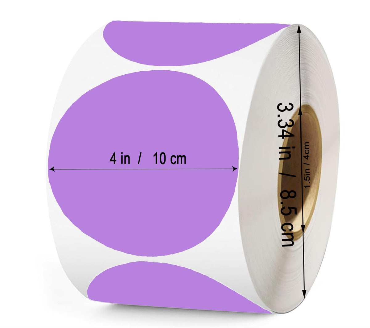 4 Inch Large Purple Circle Thermal Labels, 300 Labels/Roll,Self-Adhesive Round Inventory Stickers, Multi-Purpose Round Roll Thermal Printing Stickers for Business and Domestic Use 4 inch