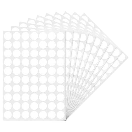 White Dot Stickers 3/4 Inch Colored Round Labels Color Coding Polka Sticker Price Circle Waterproof Tags for Office Classroom Yard Sale 700 Pieces White
