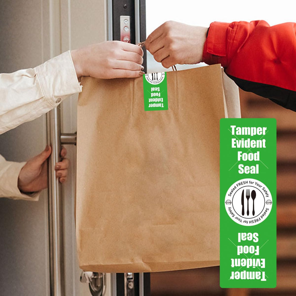 Tamper Evident Food Sealed for Freshness and Safety Stickers 1x 3 Inch Safe Secure Tamper Proof Food Delivery Labels Tamper Resistant Sealed for Containers Jars Mailing Packaging (Green) Green