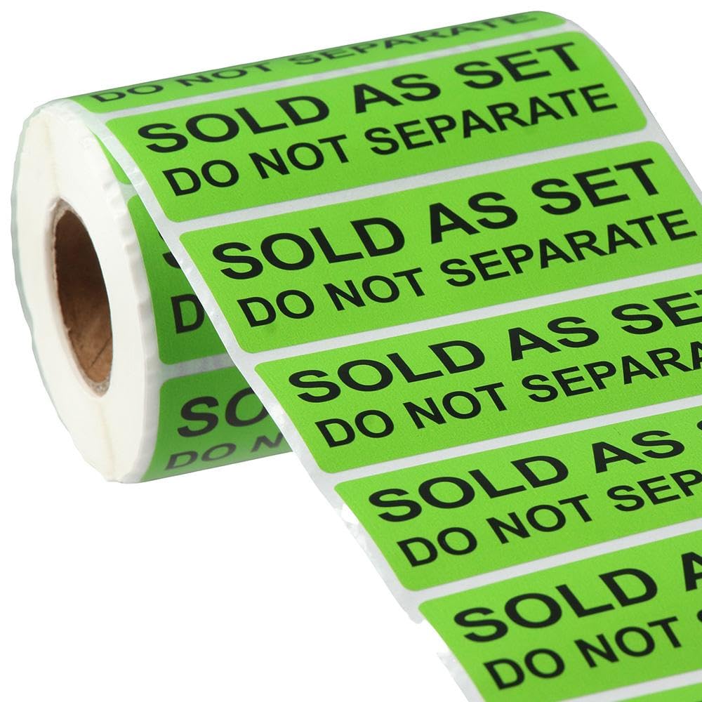 dohobby 2 Rolls/1000PCS Sold as a Set Do Not Separate Packing Labels, Fluorescent Green Packing Labels Stickers for Shipping Bundle Sets