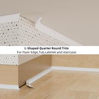 Conwang 393" Flexible L-Shaped Quarter Round,Bendable Trim Molding,Double-Sided Self Adhesive Peel and Stick Silicone Trim for Floor Edge,Wall Corner,Stairs,Cabinet and Tub Edge,0.6"(W)×0.6"(H),White 393" White