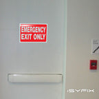 iSYFIX Emergency Exit Only Signs Stickers, 10x7 Inch, 12 Pack 12 Pk 10x7 Sticker Red