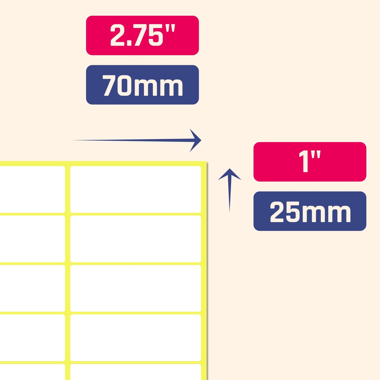 800 Pieces, 1" x 2.75" - Labels Stickers to Write On, Matte White 800 Pieces