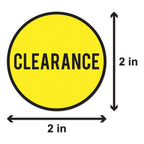 Clearance Stickers, 2 inch, Round, Yellow, 600 Labels