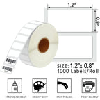 1.2" x 0.8" Thermal Labels for Barcode, Direct Thermal Label, Address Labels Compatible with Zebra & Rollo Label Printer