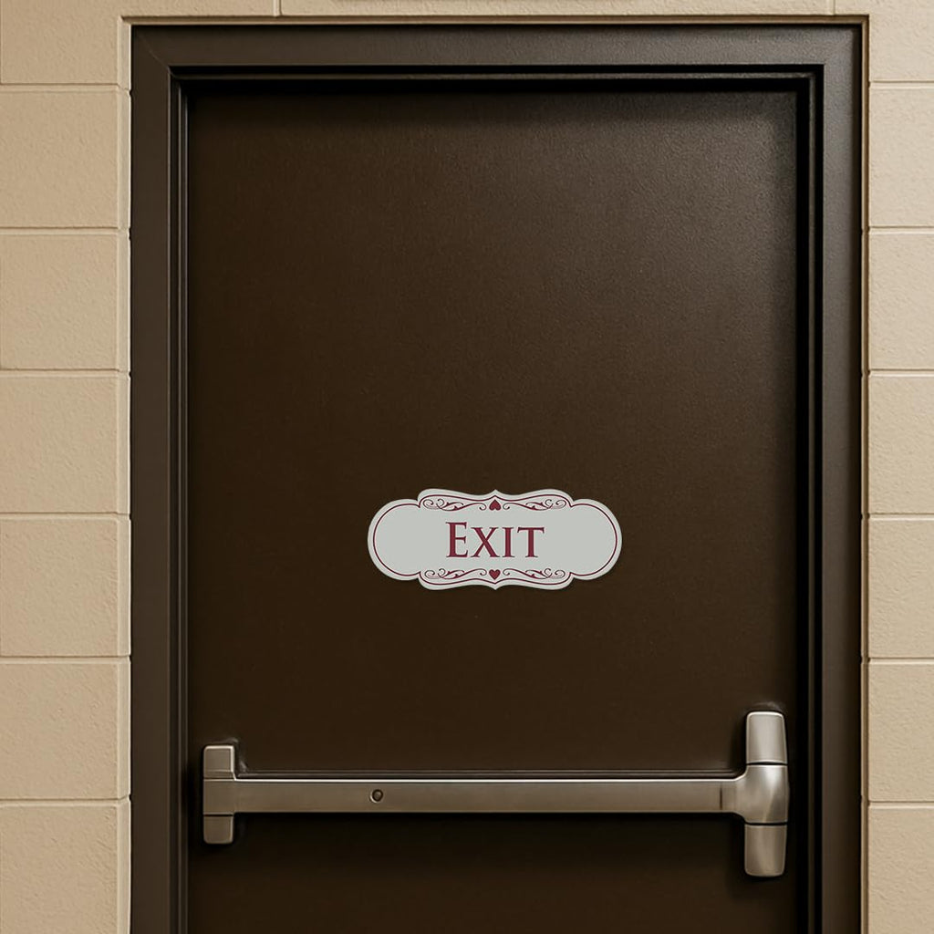Designer EXIT Sign - Black/Gold - Medium (2 Pack) Black Gold 2.75" x 7" - Med (2 Pack)