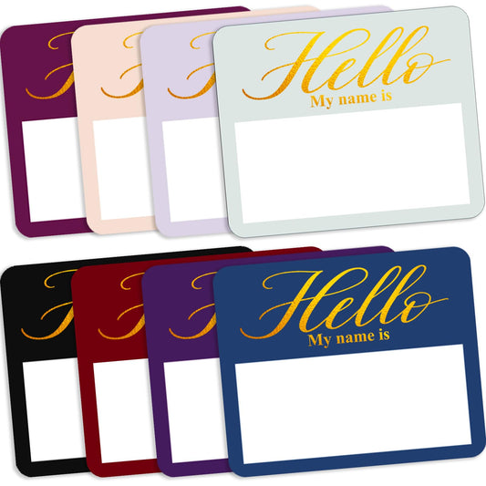 Name Tag Stickers, 120 Pcs Gold Foil Hello My Name is Name Tags Stickers, 3" x 2.5" Large Name Labels Sticky Nametags for Christmas Party Wedding Meeting
