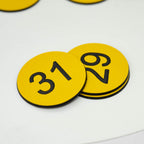 Plastic Number Tags Engraved Numbered Tags Without Hole (101-200, Yellow) 101-200