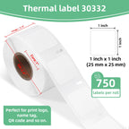 10 Rolls 30332 (1" x 1") Square Labels Compatible with DYMO Labelwriter 450 1" x 1" 10