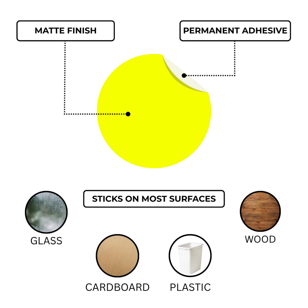 ChromaLabel Fluorescent Yellow Dot Stickers, 1 Inch, 1000/Roll 1"