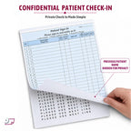NextDayLabels Patient Sign-in Sheets, 3-Part, Made in USA, Blue, 25 Sets