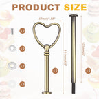 METALLIXITY 2-Tiers Cake Tray Stand Handle Metal Bronze Heart Shape 2 Set
