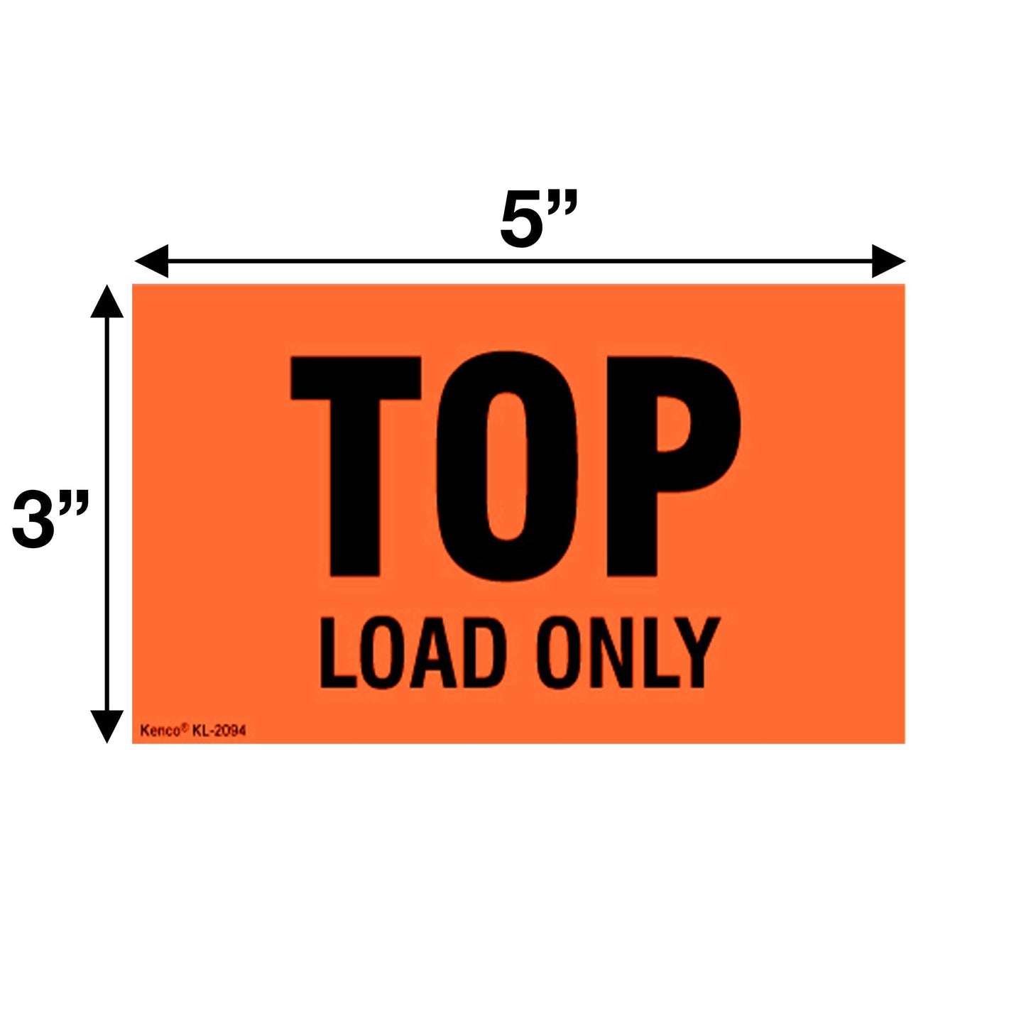 Kenco 3" X 5" Top Load Only Fluorescent Shipping Label Stickers for Shipping and Packing -500 Adhesive Labels Per Roll 1 PACK
