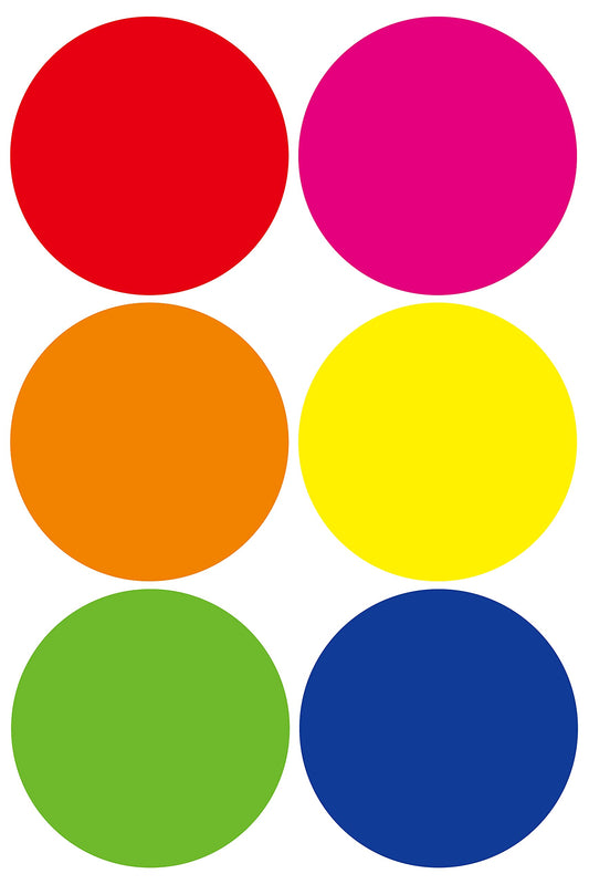 Round Color Dot Sticker, 2inch 150pcs 6 Assorted Color Circle Dot Labels,Easy Remove 2" 150pcs