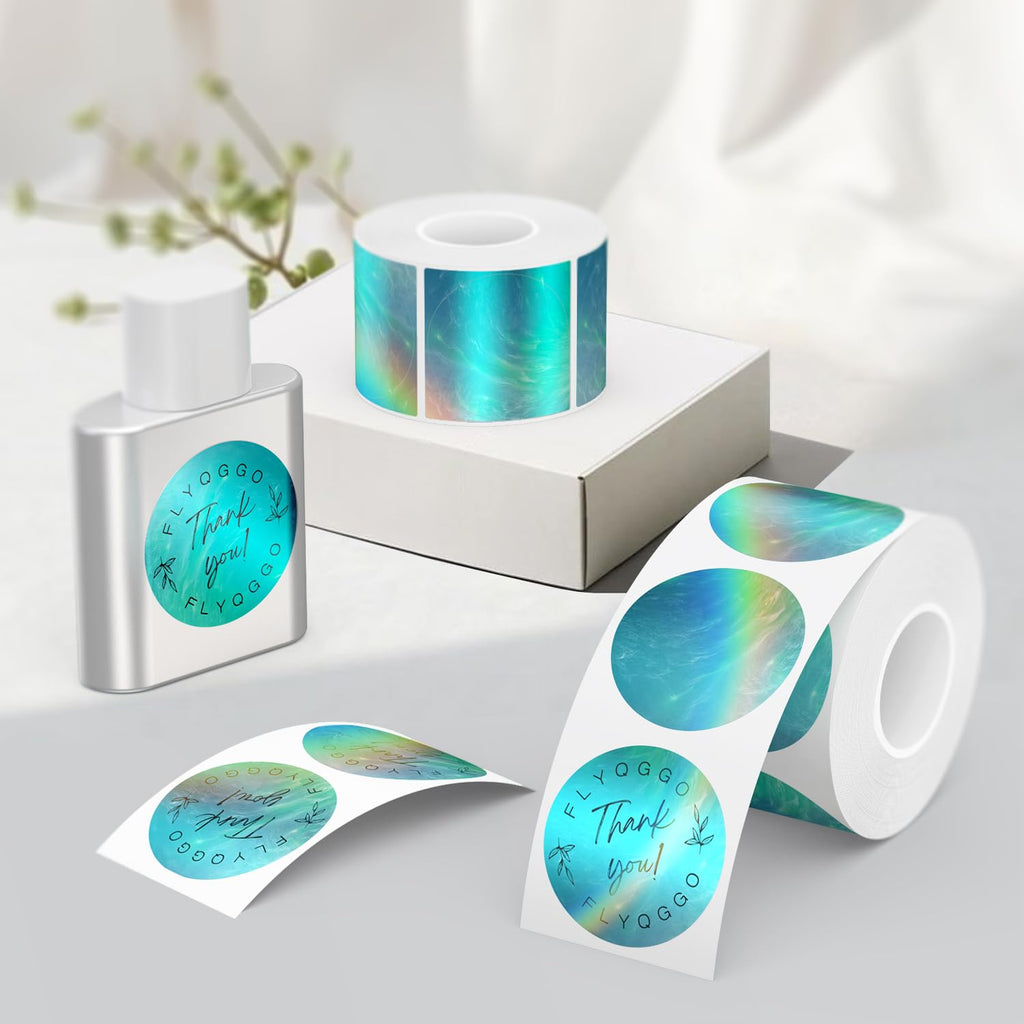 2 inch Round Holographic Thermal Labels 200pcs/roll & 500pcs/roll